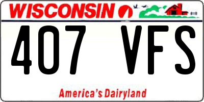 WI license plate 407VFS