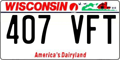 WI license plate 407VFT