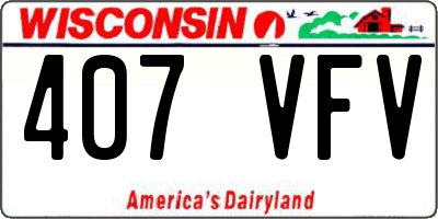 WI license plate 407VFV