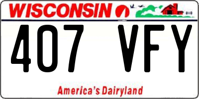 WI license plate 407VFY