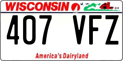 WI license plate 407VFZ