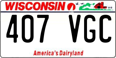 WI license plate 407VGC
