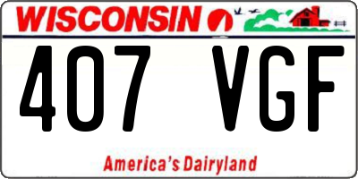 WI license plate 407VGF