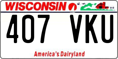 WI license plate 407VKU
