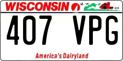 WI license plate 407VPG