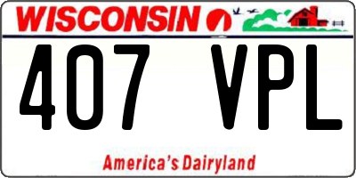 WI license plate 407VPL
