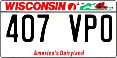 WI license plate 407VPO
