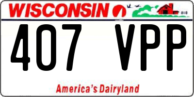 WI license plate 407VPP