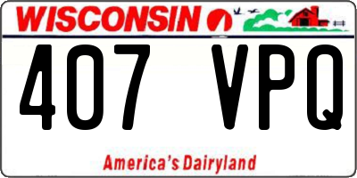 WI license plate 407VPQ