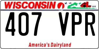 WI license plate 407VPR