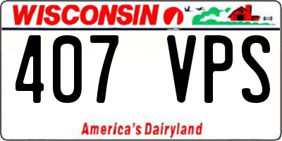 WI license plate 407VPS