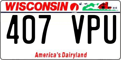 WI license plate 407VPU