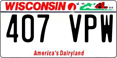 WI license plate 407VPW
