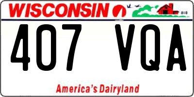 WI license plate 407VQA