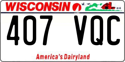 WI license plate 407VQC