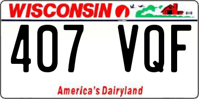 WI license plate 407VQF