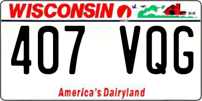 WI license plate 407VQG
