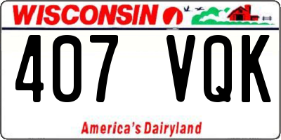 WI license plate 407VQK