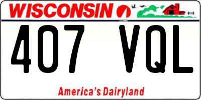WI license plate 407VQL