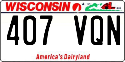 WI license plate 407VQN