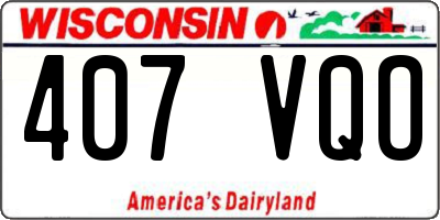 WI license plate 407VQO