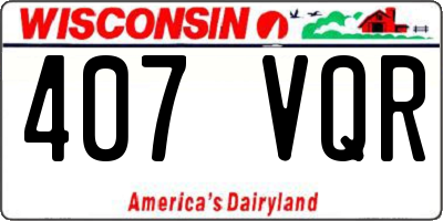 WI license plate 407VQR