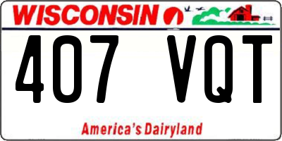 WI license plate 407VQT