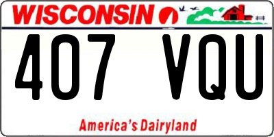 WI license plate 407VQU
