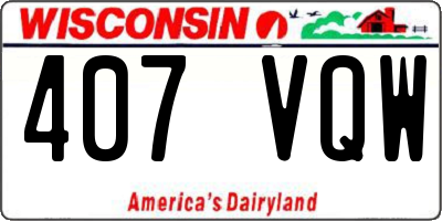 WI license plate 407VQW