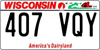 WI license plate 407VQY