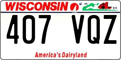 WI license plate 407VQZ