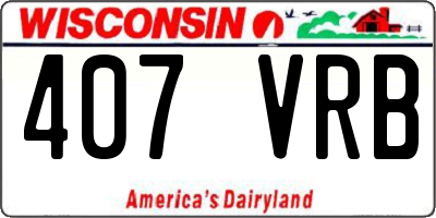 WI license plate 407VRB