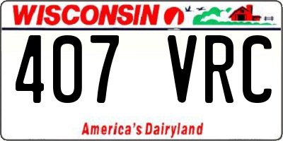 WI license plate 407VRC