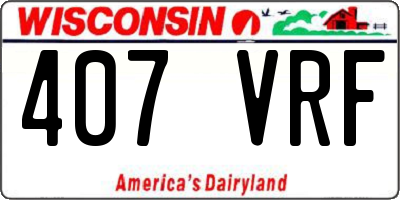 WI license plate 407VRF