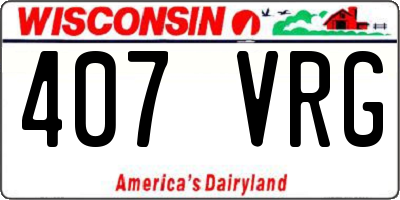 WI license plate 407VRG
