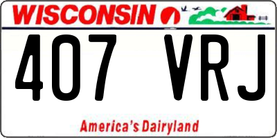 WI license plate 407VRJ