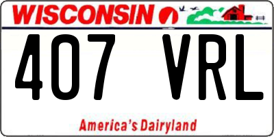 WI license plate 407VRL