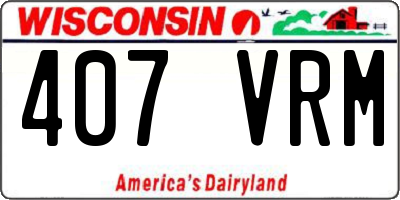 WI license plate 407VRM
