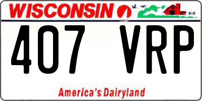 WI license plate 407VRP