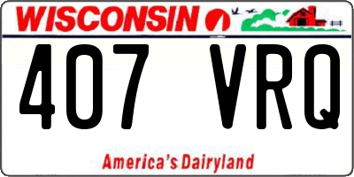 WI license plate 407VRQ