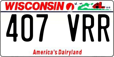 WI license plate 407VRR