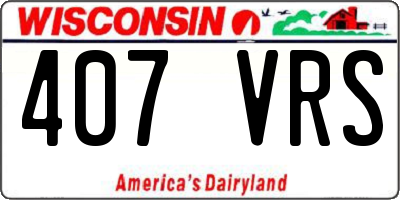 WI license plate 407VRS