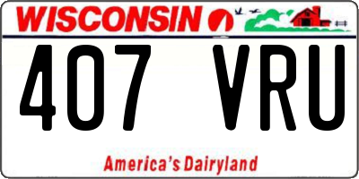 WI license plate 407VRU