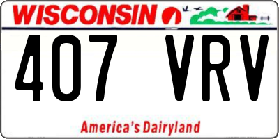 WI license plate 407VRV