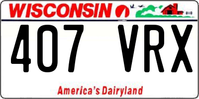 WI license plate 407VRX