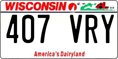 WI license plate 407VRY