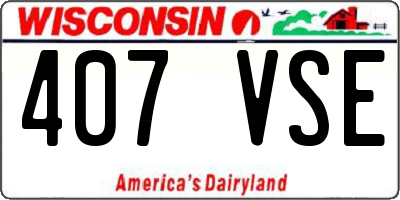 WI license plate 407VSE