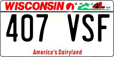WI license plate 407VSF
