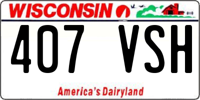 WI license plate 407VSH