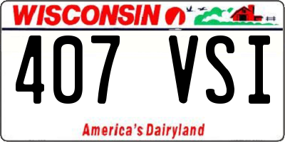 WI license plate 407VSI